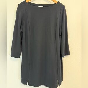 J jill ponte knit top large black classic staple capsule wardrobe tunic long